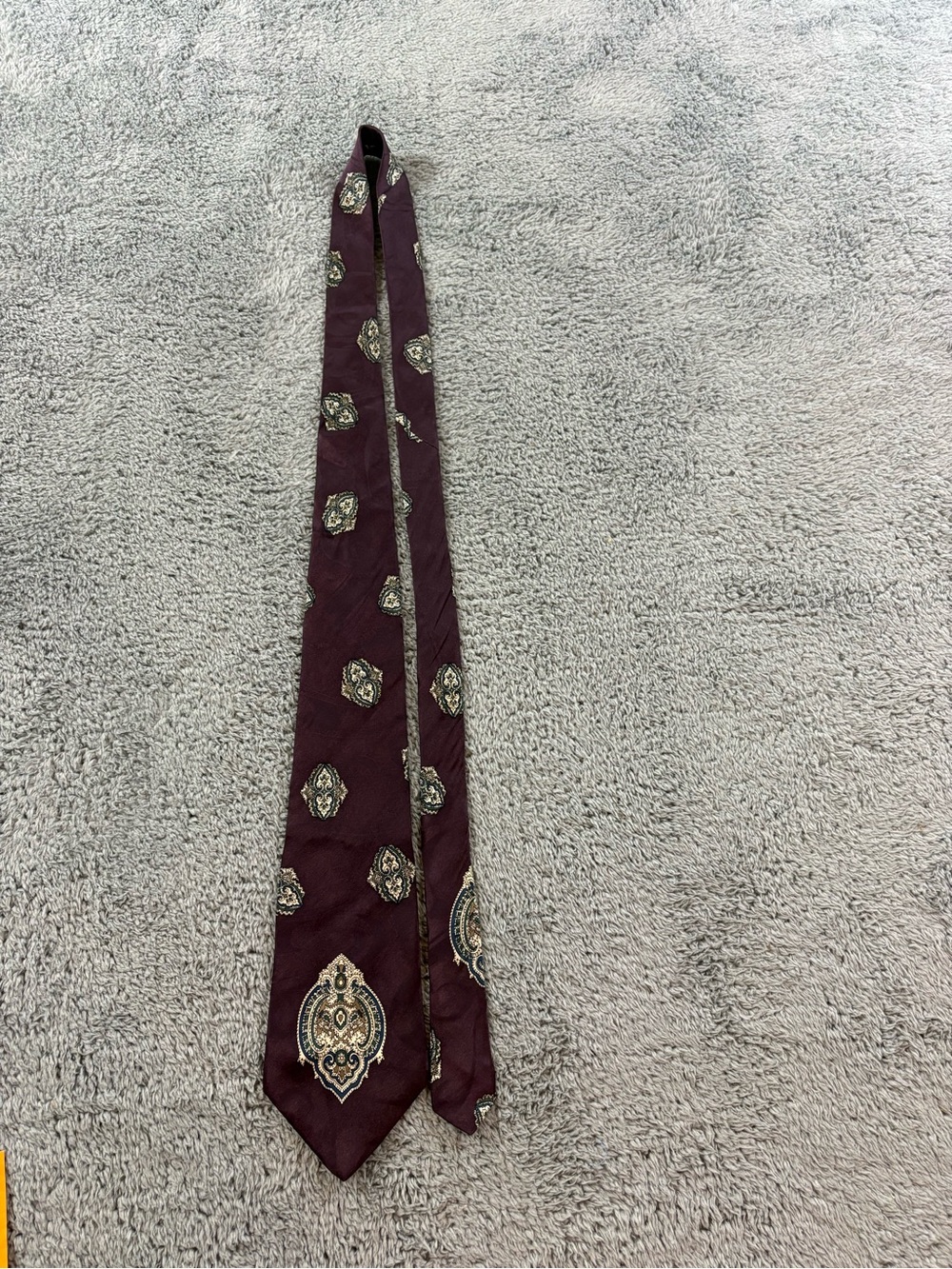 Stafford exclusive silk Burgundy Paisley Medallion Tie made in USA